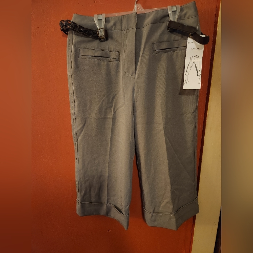 Olive green dress pants with belt size size 4